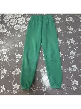 Aritzia TNA Cozy Fleece Boyfriend Sweatpants in Green Sz 2 XS